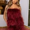 Out On The Town | Berry Feather Bandeau Mini Dress 2 Out On The Town | Berry Feather Bandeau Mini Dress -Sangyong Store CL126536 berry feather strapless mini dress 10