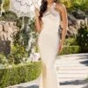 The Big Day | Ivory Satin Halter Neck Fishtail Maxi Dress -Sangyong Store CL127197 WhiteHalterNeckFishtailMaxiDress1