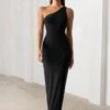 Honey Honey | Black One Shoulder Maxi Dress 1 Honey Honey | Black One Shoulder Maxi Dress -Sangyong Store CL127486 HoneyHoneyBlackOneShoulderMaxiDress0