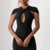 Fashionista | Black Twist Front Mini Dress With Cut Out Detail -Sangyong Store CL127630 FashionistaBlackTwistFrontMiniDressWithCutOutDetail2