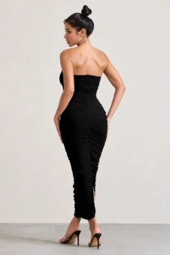 My Lady | Black Strapless Bodycon Ruched Mesh Maxi Dress 8 My Lady | Black Strapless Bodycon Ruched Mesh Maxi Dress -Sangyong Store WB 127347002 MyLady BlackStraplessBodyconRuchedMeshMaxiDress4