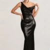 Galaxy Shimmer | Black Bias Cut Cowl Front Maxi Dress 2 Galaxy Shimmer | Black Bias Cut Cowl Front Maxi Dress -Sangyong Store WB BR CL124620 GalaxyShimmerBlackBiasCutCowlFrontMaxiDress2