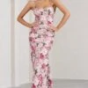 Adele | Pink Floral Print Backless Ruched Fishtail Cami Maxi Dress 2 Adele | Pink Floral Print Backless Ruched Fishtail Cami Maxi Dress -Sangyong Store WB BR CL128390146 AdelePinkFloralPrintBacklessRuchedFishtailCamiMaxiDress1