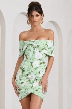 Snowdrop | White & Green Floral Print Wrap Mini Dress 10 Snowdrop | White & Green Floral Print Wrap Mini Dress -Sangyong Store WB BR CL128625153 SnowDropWhite GreenFloralPrint0