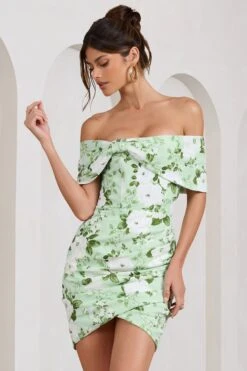 Snowdrop | White & Green Floral Print Wrap Mini Dress 9 Snowdrop | White & Green Floral Print Wrap Mini Dress -Sangyong Store WB BR CL128625153 SnowDropWhite GreenFloralPrint4