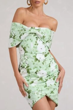 Snowdrop | White & Green Floral Print Wrap Mini Dress 8 Snowdrop | White & Green Floral Print Wrap Mini Dress -Sangyong Store WB BR CL128625153 SnowDropWhite GreenFloralPrint5