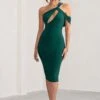 Ella | Bottle Green Asymmetric Neck Cut Out Midi Dress -Sangyong Store WB BR CL129002 EllaBottleGreenAsymmetricNeckCutOutMidiDress0