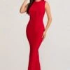 Phoenix | Red Sleeveless Maxi Dress With Hood -Sangyong Store WB BR CL129251 PhoenixRedSleevelessMaxiDresswithHood