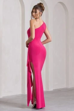 Rewind | Hot Pink Asymmetric Sleeveless Split Maxi Dress With Drape 8 Rewind | Hot Pink Asymmetric Sleeveless Split Maxi Dress With Drape -Sangyong Store WB CC CL129805073 RewindHotPinkAsymmetricSleevelessSplitMaxiDressWithDrape6