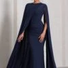 Magdelena | Navy Asymmetric Cape Maxi Dress -Sangyong Store WB CC CL129887015 MagdelenaNavyAsymmetricCapeMaxiDress2