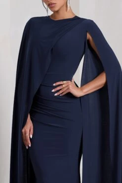 Magdelena | Navy Asymmetric Cape Maxi Dress -Sangyong Store WB CC CL129887015 MagdelenaNavyAsymmetricCapeMaxiDress3
