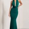 Milani | Bottle Green Backless Cowl Neck Fishtail Maxi Dress -Sangyong Store WB CC HR CL128040047 MilaniBottleGreenBacklessCowlNeckFishtailMaxiDress0