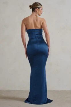 Coraline | Navy Strapless Maxi Dress With Split -Sangyong Store WB CC HR CL128413 CoralineNavyStraplessMaxidressWithSplit6