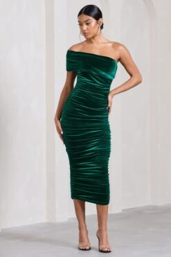 Remember Me | Bottle Green Velvet One Shoulder Midi Dress -Sangyong Store WB CC HR CL128809047 RememberMeBottleGreenVelvetOneShoulderMidiDress2 a3abd6ae 33e1 4904 9aa7 b73bd6cd68dc