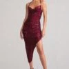 Anya | Berry Sequin Cami Cowl Neck Asymmetric Hem Midi Dress 1 Anya | Berry Sequin Cami Cowl Neck Asymmetric Hem Midi Dress -Sangyong Store WB CC HR CL129042 AnyaBerrySequinCamiCowlNeckAsymmetricHemDress1