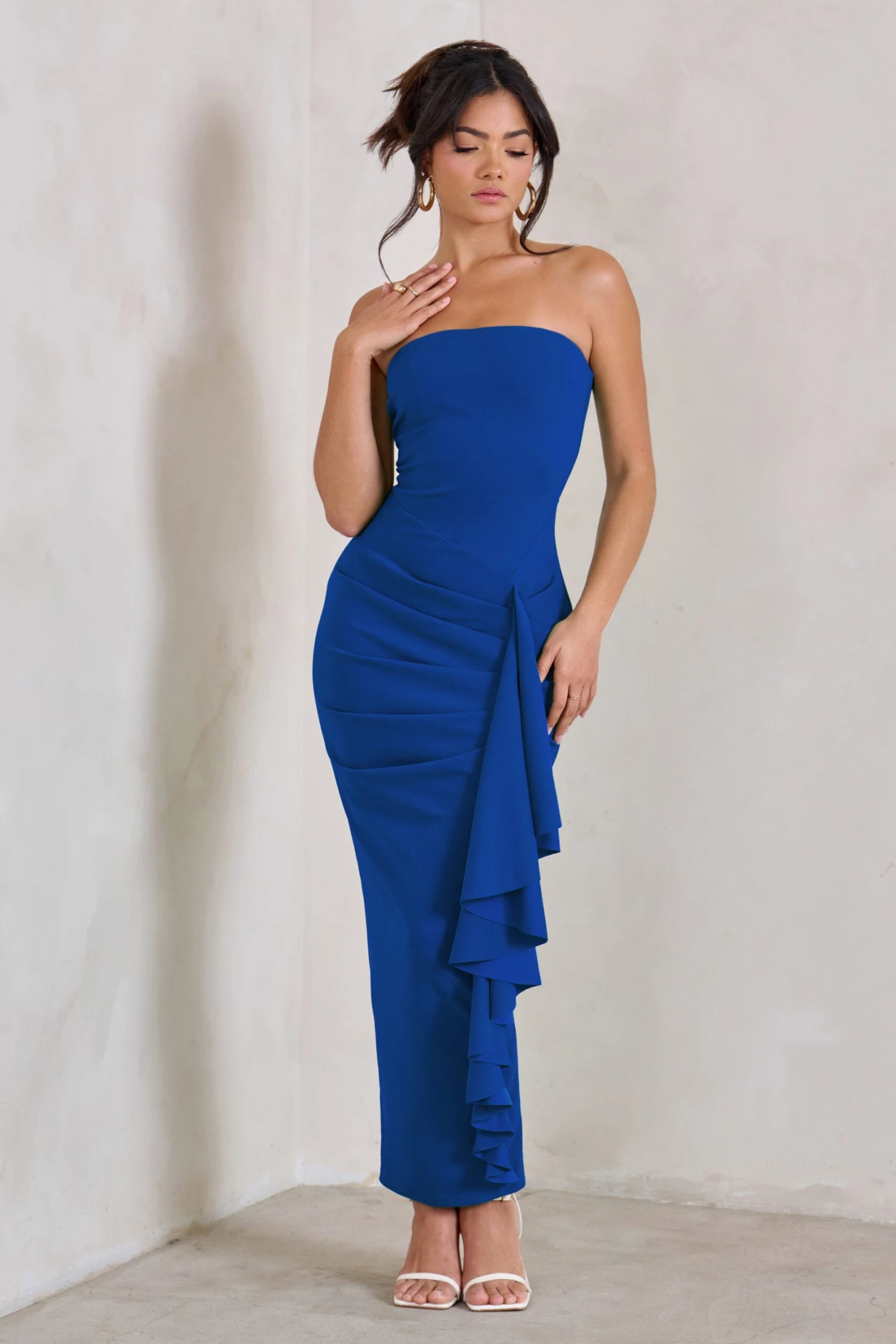 Fleur | Royal Blue Bandeau Ruffle Maxi Dress 7 Fleur | Royal Blue Bandeau Ruffle Maxi Dress - Image 5