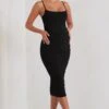 Raquel | Black Maternity Cami Midi Dress With Split -Sangyong Store WB CC HR CL129398 Raquel BlackMaternityCamiMidiDressWithSplit1