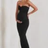 Evita | Black Maternity Sweetheart Twist Detail Midi Dress -Sangyong Store WB CC HR CL129401 EvitaBlackMaternitySweetheartTwistDetailMaxiDress3