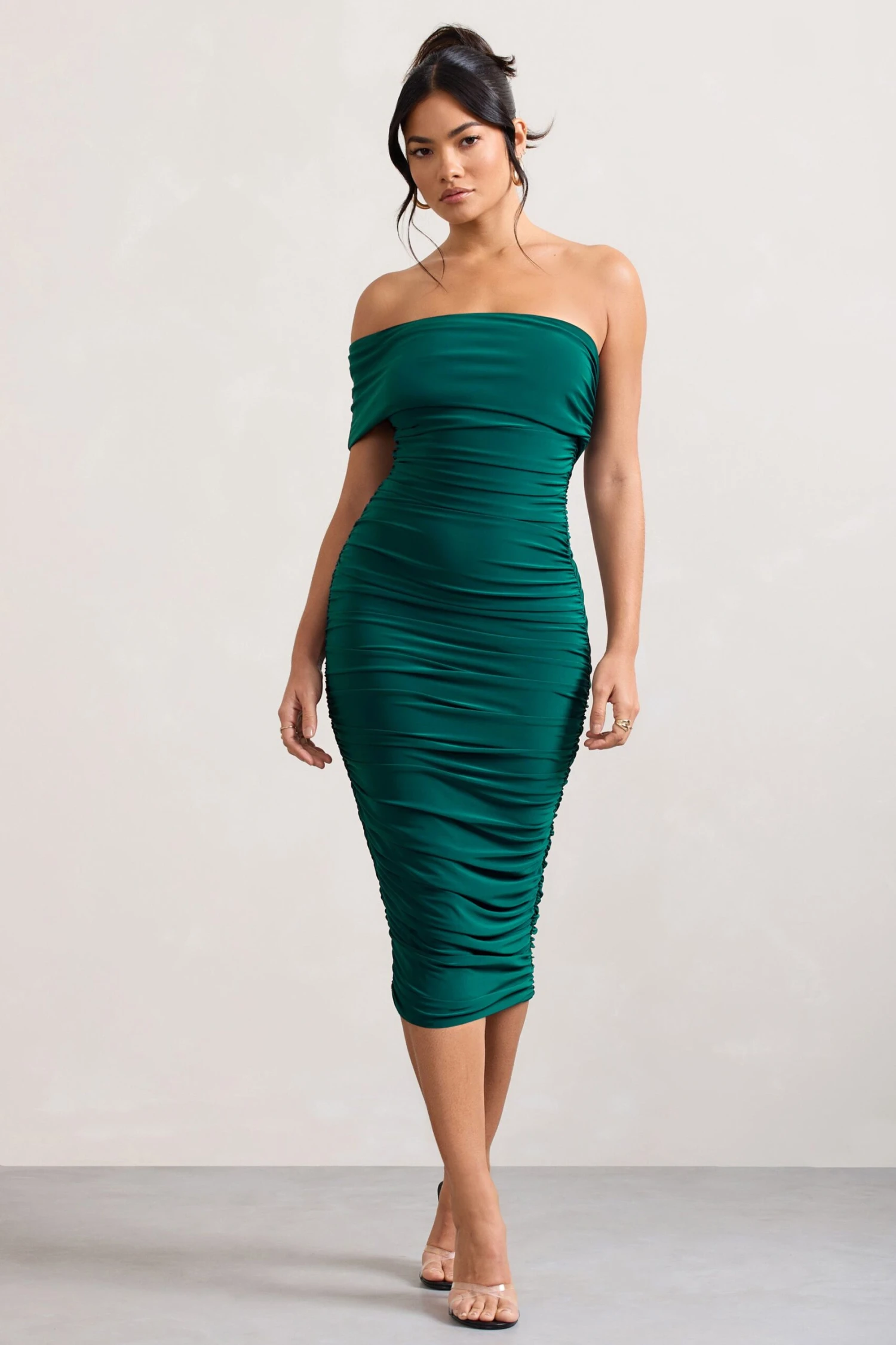 Remember Me | Bottle Green One Shoulder Midi Dress 3 Remember Me | Bottle Green One Shoulder Midi Dress