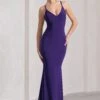 Lucky Number | Purple Cross Back Fishtail Maxi Dress -Sangyong Store WB CL124604104 LuckyNumberPurpleCrossBackFishtailMaxiDress2