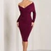 Flatter Me | Burgundy Twist Front Bardot Midi Dress 1 Flatter Me | Burgundy Twist Front Bardot Midi Dress -Sangyong Store WB CL126408158 FlatterMe BurgundyTwistFrontBardotMidiDress3 22fbf42a ea93 4417 b539 078c2ba78ee2