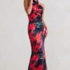 Unstoppable | Black Floral Cross Over Halter Neck Maxi Dress -Sangyong Store WB CL126739 Unstoppable BlackFloralCrossOverHalterNeckMaxiDress2 1