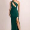 Until Dawn | Bottle Green One Shoulder Ruched Front Cut Out Maxi Dress 1 Until Dawn | Bottle Green One Shoulder Ruched Front Cut Out Maxi Dress -Sangyong Store WB CL127584 UntilDawnBottleGreenOneShoulderRuchedFrontCutOutMaxiDress0