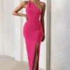 Dressing Up | Hot Pink One Shoulder Maxi Dress With Open Back Detail -Sangyong Store WB CL127621 DressingUpHotPinkOneShoulderMaxiDressWithOpenBackDetail1