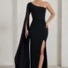 Romi | Black One Shoulder Twist Design Maxi Dress 1 Romi | Black One Shoulder Twist Design Maxi Dress -Sangyong Store WB CL127683 RomiBlackOneShoulderTwistDesignMaxiDress2