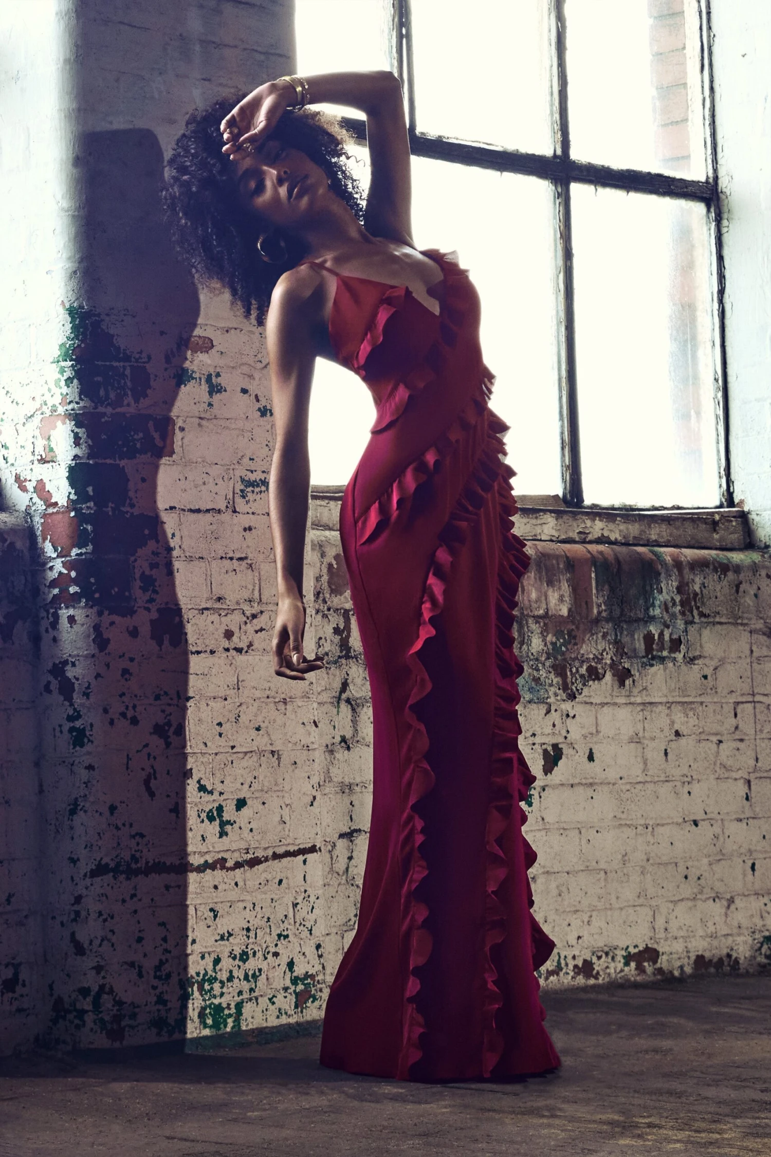 Run The World | Burgundy Sweetheart Neckline Ruffle Maxi Dress 8 Run The World | Burgundy Sweetheart Neckline Ruffle Maxi Dress - Image 6