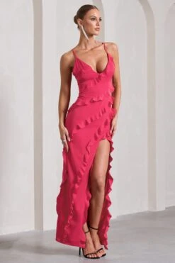 Run The World | Hot Pink Sweetheart Neckline Ruffle Maxi Dress -Sangyong Store WB CL127687073 RunTheWorldHotPinkSweetheartNecklineRuffleMaxiDress7