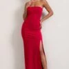 Belle Of The Ball | Red Bandeau Maxi Dress With Split Hem -Sangyong Store WB CL127995004 BelleofTheBallredBandeauMaxiDressWithSplitHem9