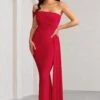Aaliyah | Red Asymmetric Bardot Maxi Dress With Drape -Sangyong Store WB CL128282 AaliyahRedAsymmetricBardotMaxiDresswithDrape0 49036deb 8d0c 4567 a57c b2d1847e14d2