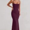 Adele | Plum Backless Ruched Fishtail Cami Maxi Dress -Sangyong Store WB CL128390 AdelePlumRuchedFishtailCamiMaxiDress1 211353f8 2900 4e3a bcae e5af3478d44c