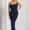Flute | Navy Bodycon Maxi Dress With Ruched Ruffled Back 1 Flute | Navy Bodycon Maxi Dress With Ruched Ruffled Back -Sangyong Store WB CL128443015 Flute NavyBodyconMaxiDressWithRuchedRuffledBackNAVY2