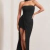 Paprika | Black Ruched Halter-Neck Bandeau Maxi Dress -Sangyong Store WB CL128736002 PaprikaBlackRuchedHalter NeckBandeauMaxiDress3