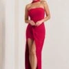 Paprika | Red Ruched Halter-Neck Bandeau Maxi Dress -Sangyong Store WB CL128736004 PaprikaRedRuchedHalter NeckBandeauMaxiDress4 4de2812a bb73 45b7 bc41 eeccb0625ec4