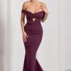 Inspiration | Burgundy Sheer Bardot Fishtail Maxi Dress 2 Inspiration | Burgundy Sheer Bardot Fishtail Maxi Dress -Sangyong Store WB CL128740069 InspirationBurgundySheerBardotFishtailMaxiDress0