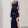 Stargazing | Navy Velvet Asymmetric Split Maxi Dress -Sangyong Store WB CL128806015 StargazingNavyVelvetAsymmetricSplitMaxiDress2
