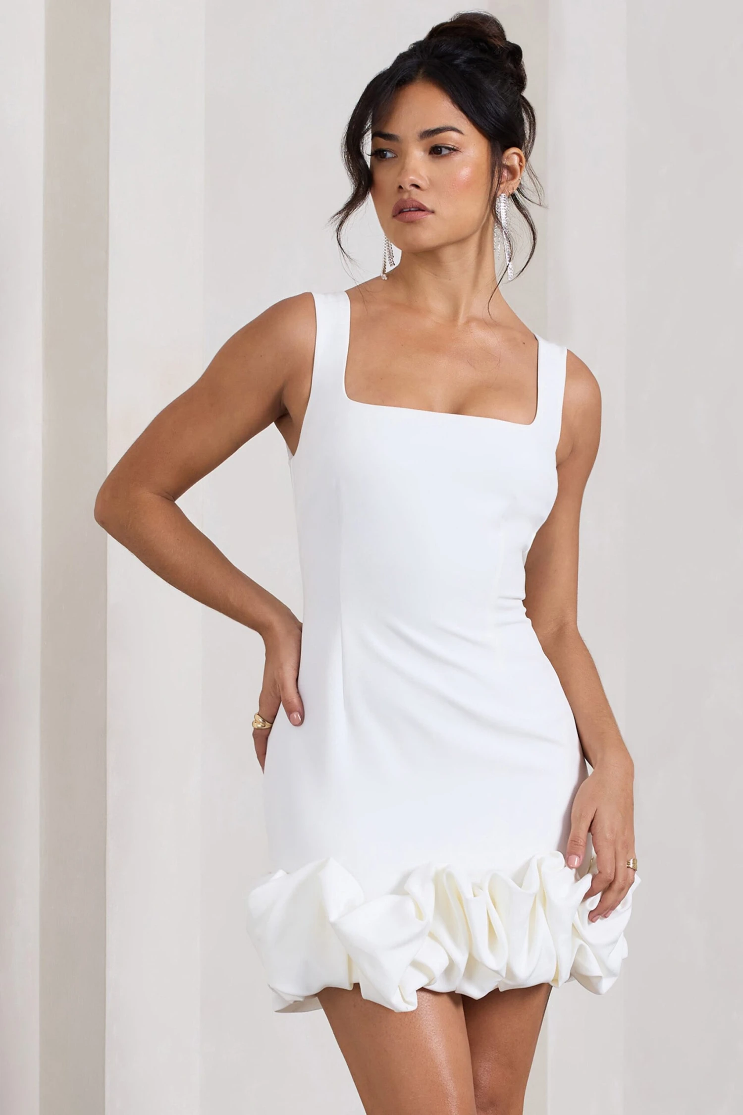 Lucy | White Strappy Mini Dress With Ruffle Trim 6 Lucy | White Strappy Mini Dress With Ruffle Trim - Image 4