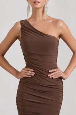 The Limelight | Chocolate Asymmetric Ruched Fishtail Maxi Dress -Sangyong Store WB CL128866067 TheLimelightChocolateAsymmetricRuchedFishtailMaxiDress3