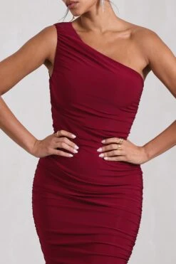 The Limelight | Berry Asymmetric Ruched Fishtail Maxi Dress -Sangyong Store WB CL128866158 TheLimelightBerryAsymmetricRuchedFishtailMaxiDress4