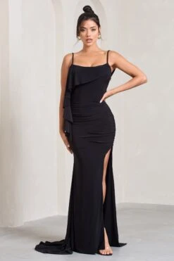 In Whispers | Black Split Maxi Dress -Sangyong Store WB CL128871047 InWhispersBlackSplitMaxiDress4