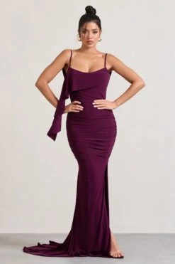 In Whispers | Burgundy Split Maxi Dress -Sangyong Store WB CL128871069 InWhispersBurgundySplitMaxiDress5