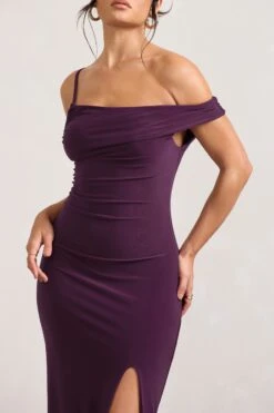 On Film | Burgundy Asymmetric Strappy Split Maxi Dress -Sangyong Store WB CL128889069 OnFilm BurgundyAsymmetricStrappySplitMaxiDress5