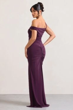 On Film | Burgundy Asymmetric Strappy Split Maxi Dress -Sangyong Store WB CL128889069 OnFilm BurgundyAsymmetricStrappySplitMaxiDress6