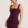 Porto | Burgundy Square-Neck Strappy Bodycon Mini Dress 2 Porto | Burgundy Square-Neck Strappy Bodycon Mini Dress -Sangyong Store WB CL128932069 PortoBurgundySquare NeckStrappyBodyconMiniDress2