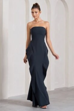 The Real Thing | Navy Strapless Draped Fishtail Maxi Dress 10 The Real Thing | Navy Strapless Draped Fishtail Maxi Dress -Sangyong Store WB CL128948015 TheRealThingNavyStraplessDrapedFishtailMaxiDress1