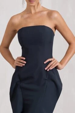 The Real Thing | Navy Strapless Draped Fishtail Maxi Dress 9 The Real Thing | Navy Strapless Draped Fishtail Maxi Dress -Sangyong Store WB CL128948015 TheRealThingNavyStraplessDrapedFishtailMaxiDress5