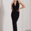 Big Deal | Black Cowl-Neck Maxi Dress With Mesh Inserts -Sangyong Store WB CL128953002 BigDealBlackCowl NeckMaxiDressWithMeshInserts0